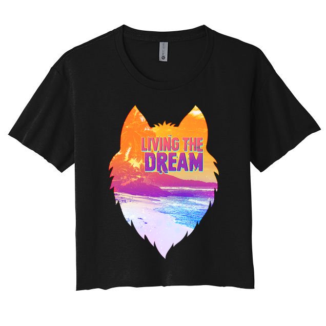 Living The Dream Californian Beach Wolf Head Crop Top