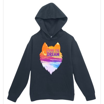 Living The Dream Californian Beach Wolf Head Urban Pullover Hoodie