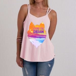 Living The Dream Californian Beach Wolf Head Women's Strappy Tank