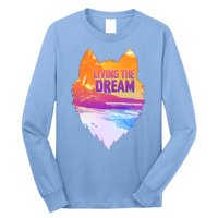 Living The Dream Californian Beach Wolf Head Long Sleeve Shirt