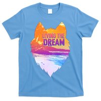 Living The Dream Californian Beach Wolf Head T-Shirt