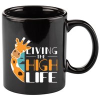 Living The High Life 11oz C Handle Ceramic Mug