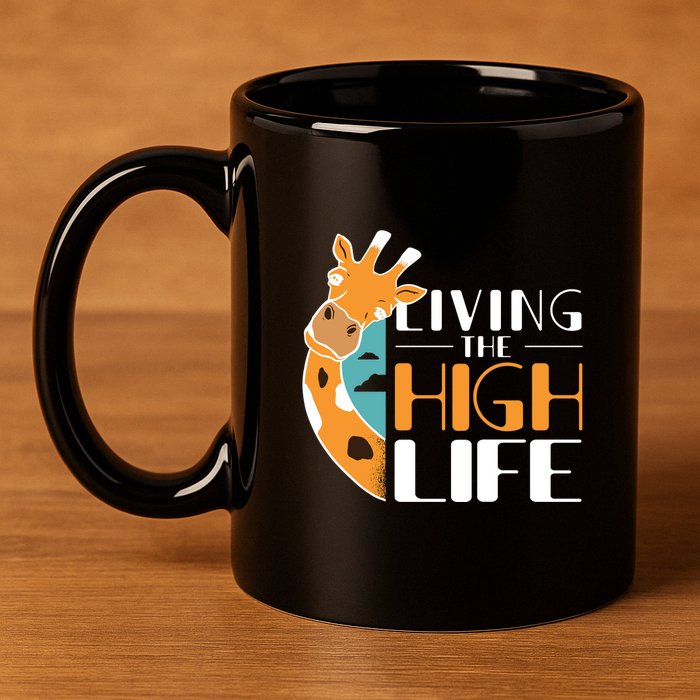 Living The High Life 11oz C Handle Ceramic Mug
