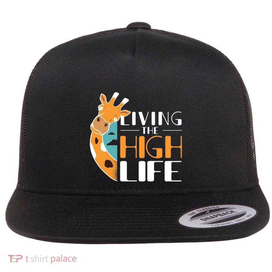 Living The High Life Flat Bill Trucker Hat