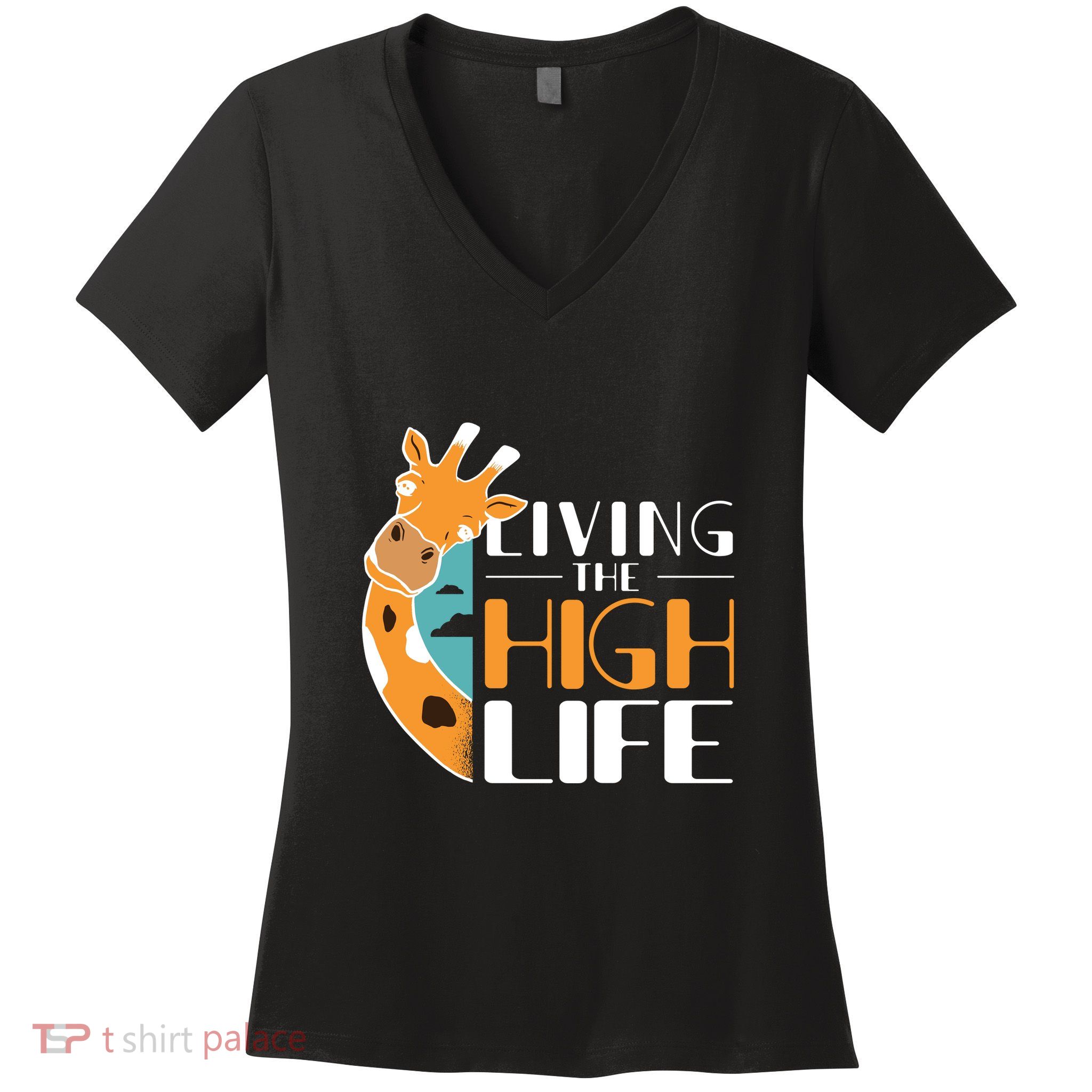 Living The High Life Women's V-Neck T-Shirt