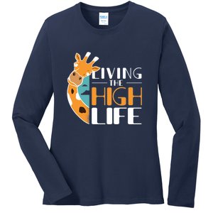 Living The High Life Ladies Long Sleeve Shirt