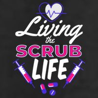 Living The Scrub Life Nurse 7 Panel Mesh Trucker Snapback Hat