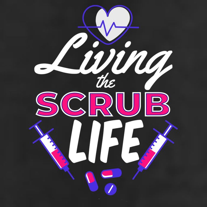 Living The Scrub Life Nurse 7 Panel Mesh Trucker Snapback Hat