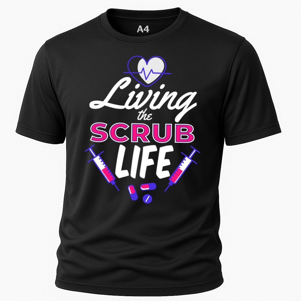 Living The Scrub Life Nurse Cooling Performance Crew T-Shirt