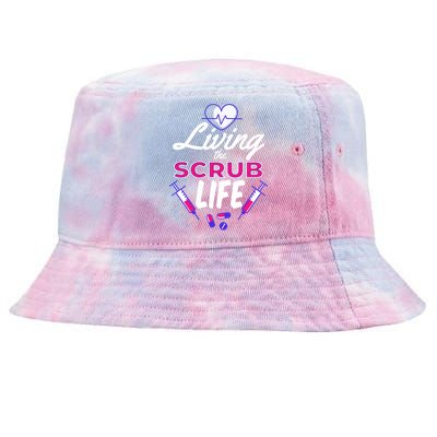 Living The Scrub Life Nurse Tie-Dyed Bucket Hat