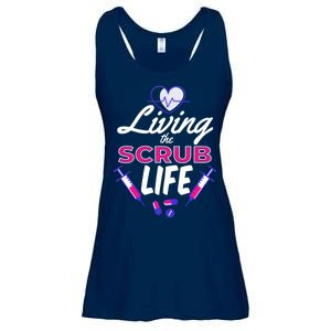 Living The Scrub Life Nurse Ladies Essential Flowy Tank