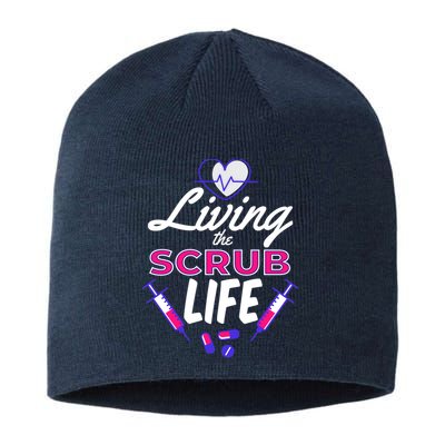 Living The Scrub Life Nurse Sustainable Beanie