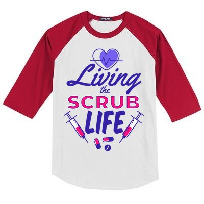 Living The Scrub Life Nurse Kids Colorblock Raglan Jersey