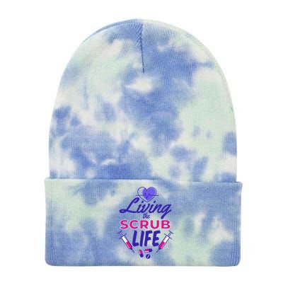 Living The Scrub Life Nurse Tie Dye 12in Knit Beanie