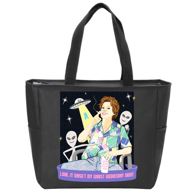 Look It WasnT My Worst Wednesday Night Kate Mckinnon Zip Tote Bag