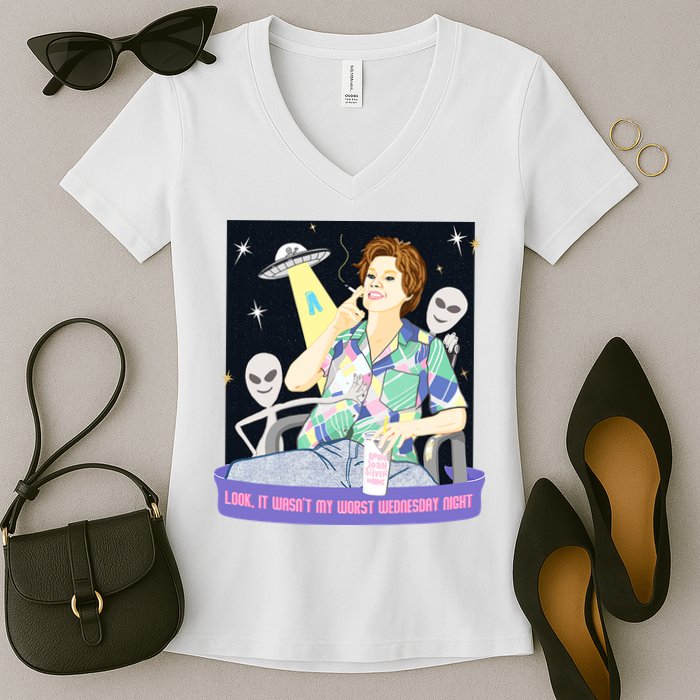 Look It WasnT My Worst Wednesday Night Kate Mckinnon Women's V-Neck T-Shirt