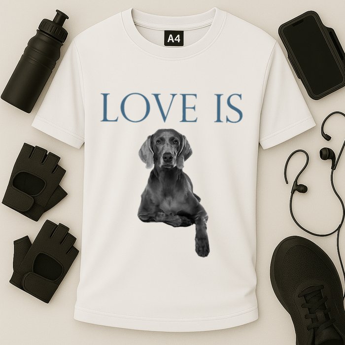 Love Is Weimaraner Cooling Performance Crew T-Shirt