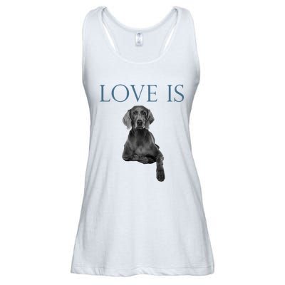 Love Is Weimaraner Ladies Essential Flowy Tank