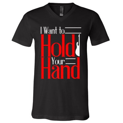 LyricLyfe I WANT TO HOLD YOUR HAND V-Neck T-Shirt