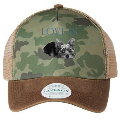 Love Is Yorkshire Terrier Yorkie Legacy Tie Dye Trucker Hat