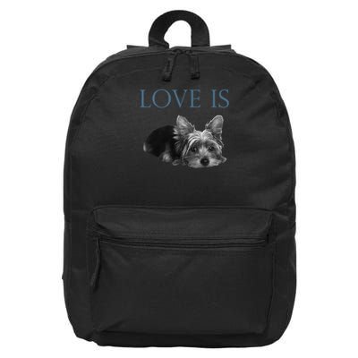 Love Is Yorkshire Terrier Yorkie 16 in Basic Backpack