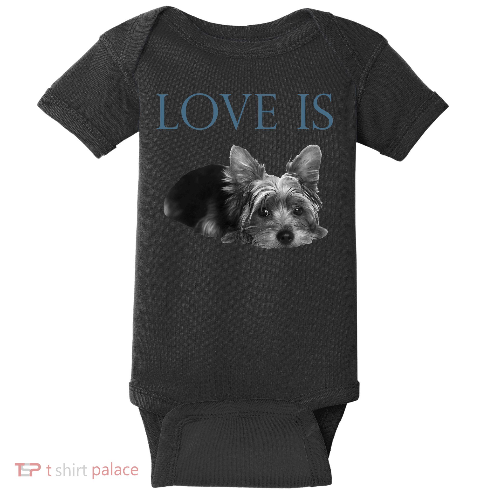 Love Is Yorkshire Terrier Yorkie Baby Bodysuit
