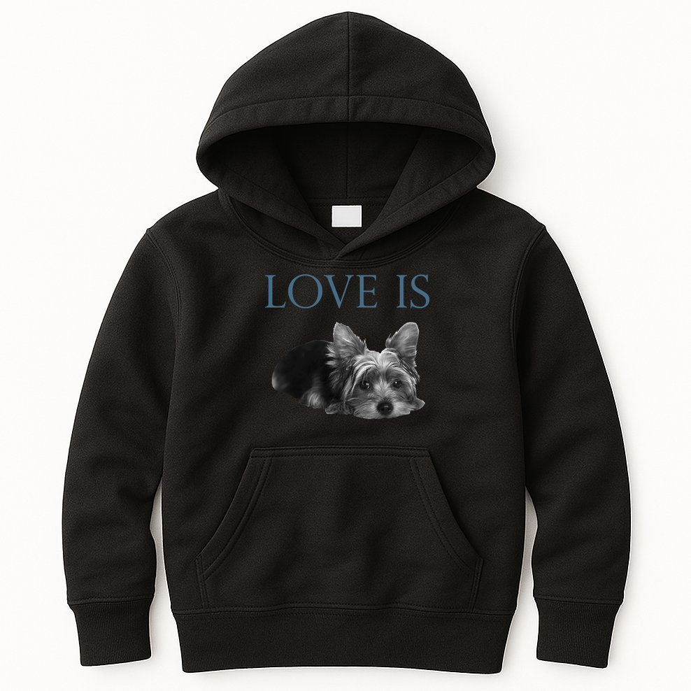 Love Is Yorkshire Terrier Yorkie Kids Hoodie
