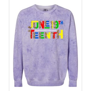 Leopard Juneteenth 19th Freedom Black Pride Black History Gift Colorblast Crewneck Sweatshirt