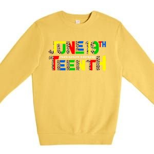 Leopard Juneteenth 19th Freedom Black Pride Black History Gift Premium Crewneck Sweatshirt