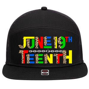 Leopard Juneteenth 19th Freedom Black Pride Black History Gift 7 Panel Mesh Trucker Snapback Hat