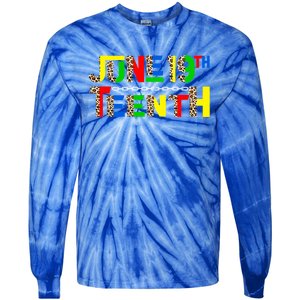 Leopard Juneteenth 19th Freedom Black Pride Black History Gift Tie-Dye Long Sleeve Shirt