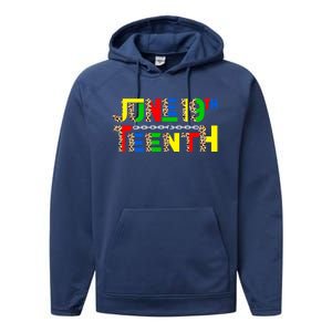 Leopard Juneteenth 19th Freedom Black Pride Black History Gift Performance Fleece Hoodie