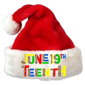 Leopard Juneteenth 19th Freedom Black Pride Black History Gift Premium Christmas Santa Hat