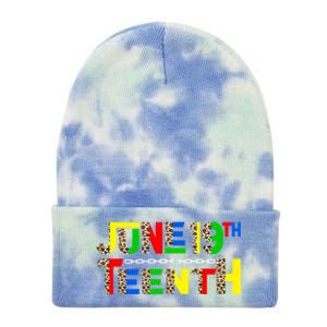 Leopard Juneteenth 19th Freedom Black Pride Black History Gift Tie Dye 12in Knit Beanie