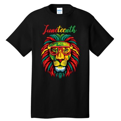 Lion Juneteenth 1865 Black History Freedom African American Tall T-Shirt