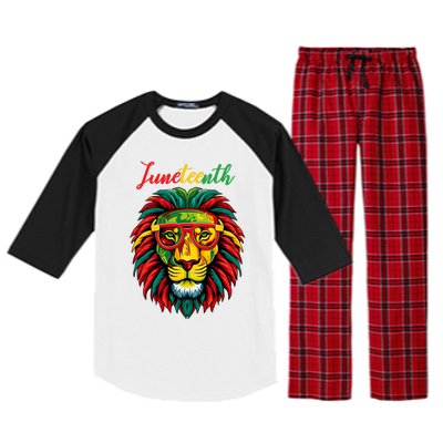 Lion Juneteenth 1865 Black History Freedom African American Raglan Sleeve Pajama Set