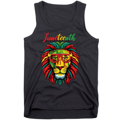 Lion Juneteenth 1865 Black History Freedom African American Tank Top