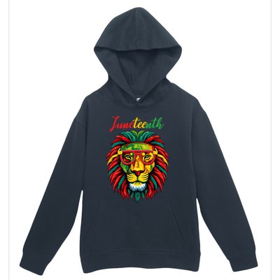 Lion Juneteenth 1865 Black History Freedom African American Urban Pullover Hoodie