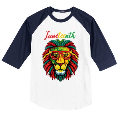 Lion Juneteenth 1865 Black History Freedom African American Baseball Sleeve Shirt