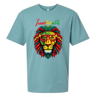 Lion Juneteenth 1865 Black History Freedom African American Sueded Cloud Jersey T-Shirt