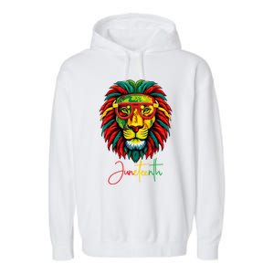 Lion Juneteenth 1865 Black History Freedom African American Garment-Dyed Fleece Hoodie