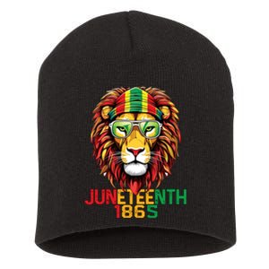 Lion Juneteenth 1865 Black History Freedom African American Short Acrylic Beanie