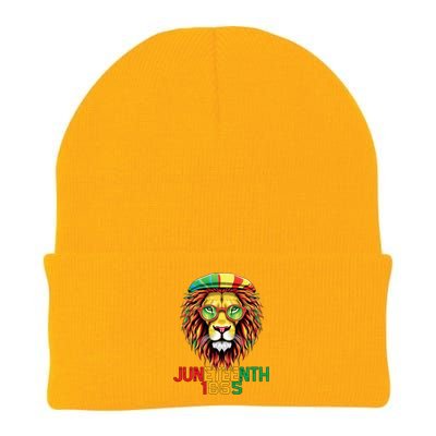 Lion Juneteenth 1865 Black History Freedom African American Knit Cap Winter Beanie