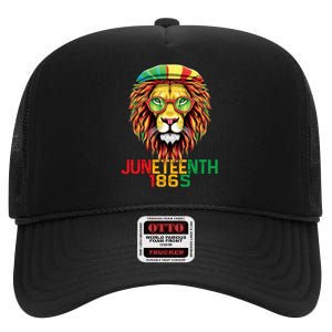 Lion Juneteenth 1865 Black History Freedom African American High Crown Mesh Back Trucker Hat