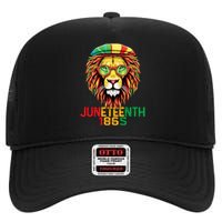 Lion Juneteenth 1865 Black History Freedom African American High Crown Mesh Back Trucker Hat