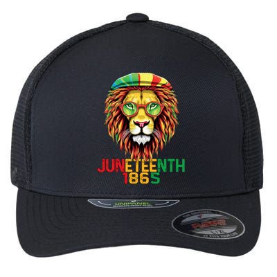 Lion Juneteenth 1865 Black History Freedom African American Flexfit Unipanel Trucker Cap