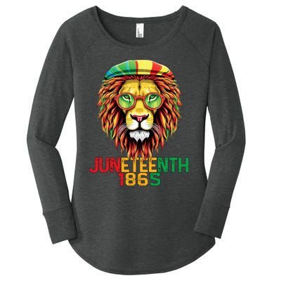 Lion Juneteenth 1865 Black History Freedom African American Women's Perfect Tri Tunic Long Sleeve Shirt