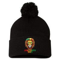 Lion Juneteenth 1865 Black History Freedom African American Pom Pom 12in Knit Beanie