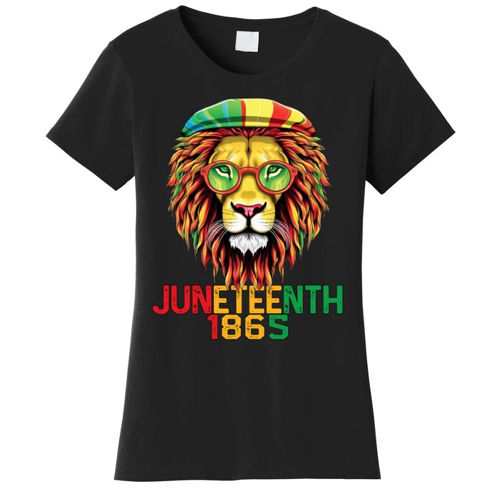 Lion Juneteenth 1865 Black History Freedom African American Women's T-Shirt