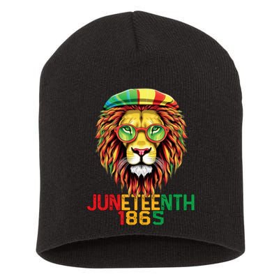 Lion Juneteenth 1865 Black History Freedom African American Short Acrylic Beanie